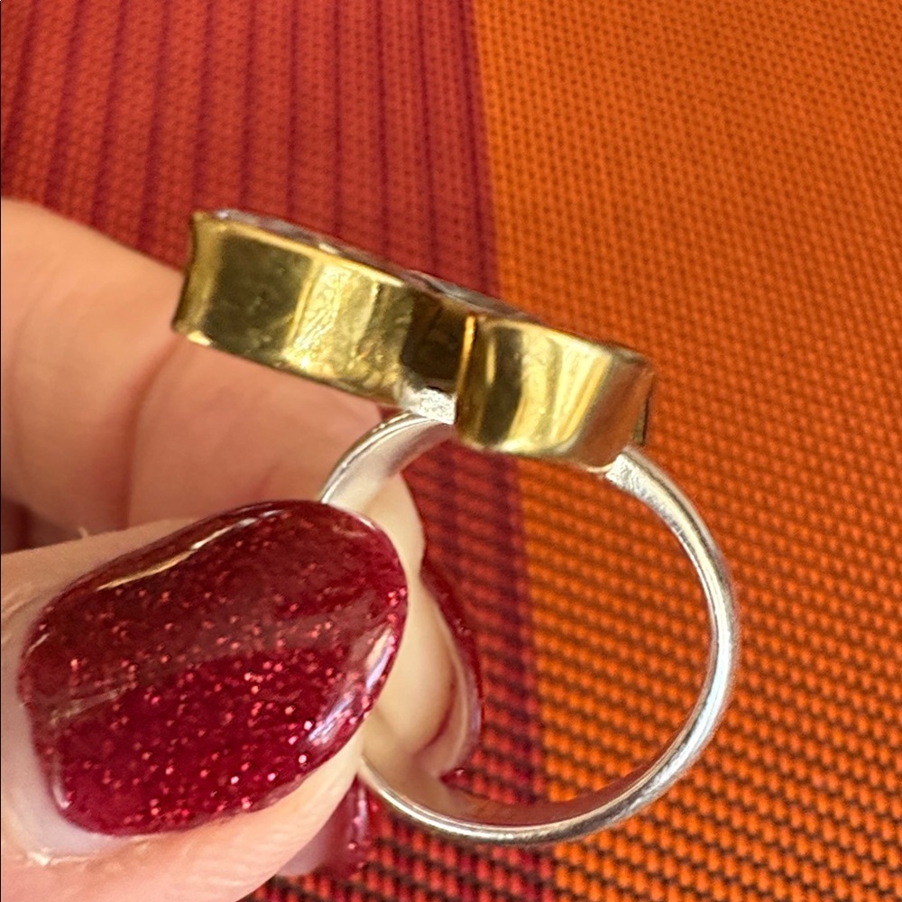 Elegant Adjustable Leaf Ring With Red Garnet - image 3